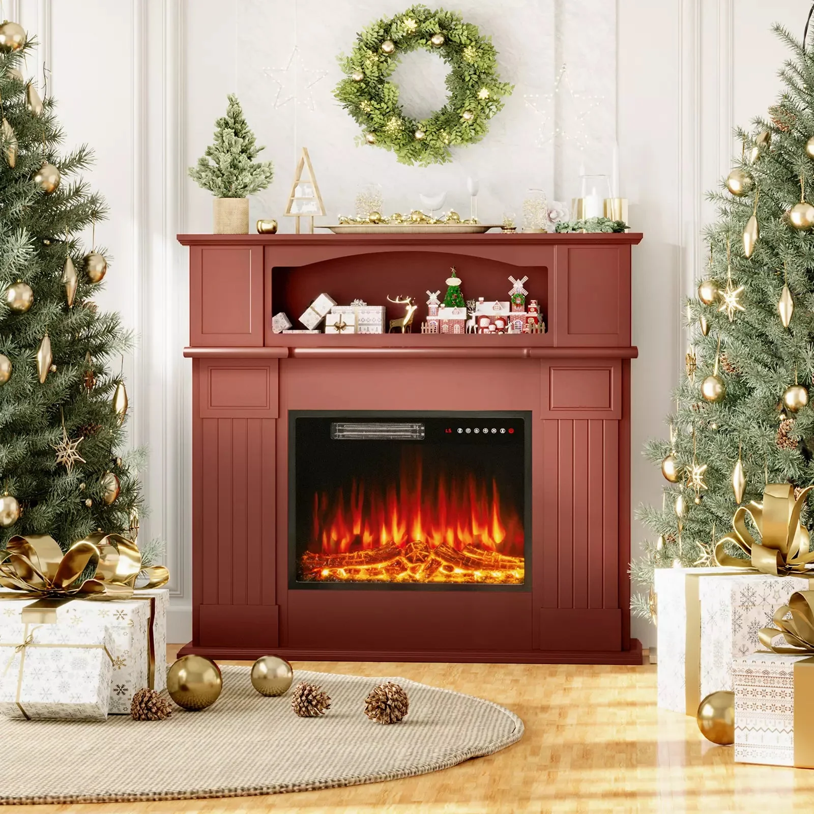 Waleaf 43" Electric Fireplace with Mantel, 23 inch Electric Fireplace Insert - Image 8