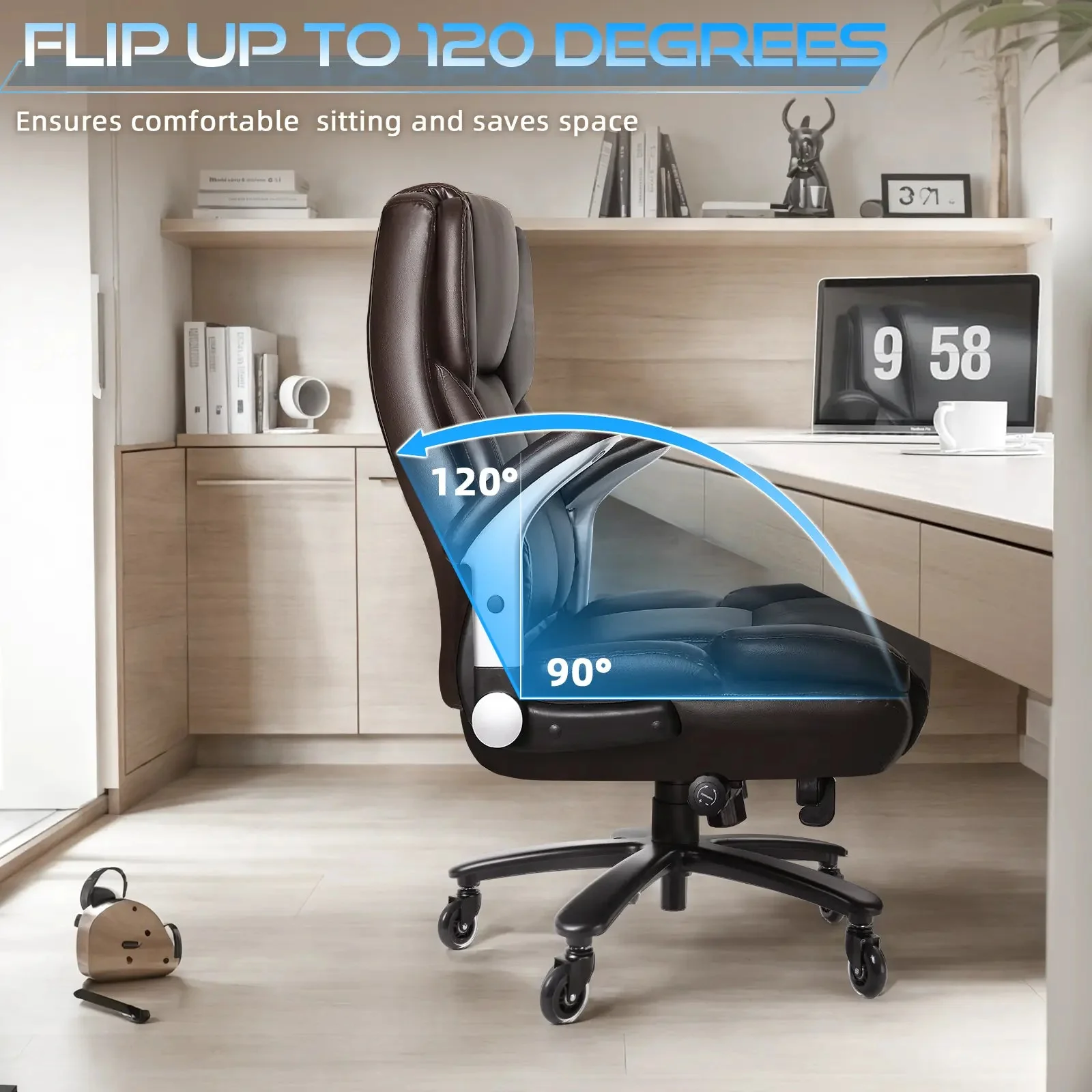 VITESSE 600lbs Large Heavy Duty Office Chair with Flip up Armrest, Big and Tall Office Chair - Image 12