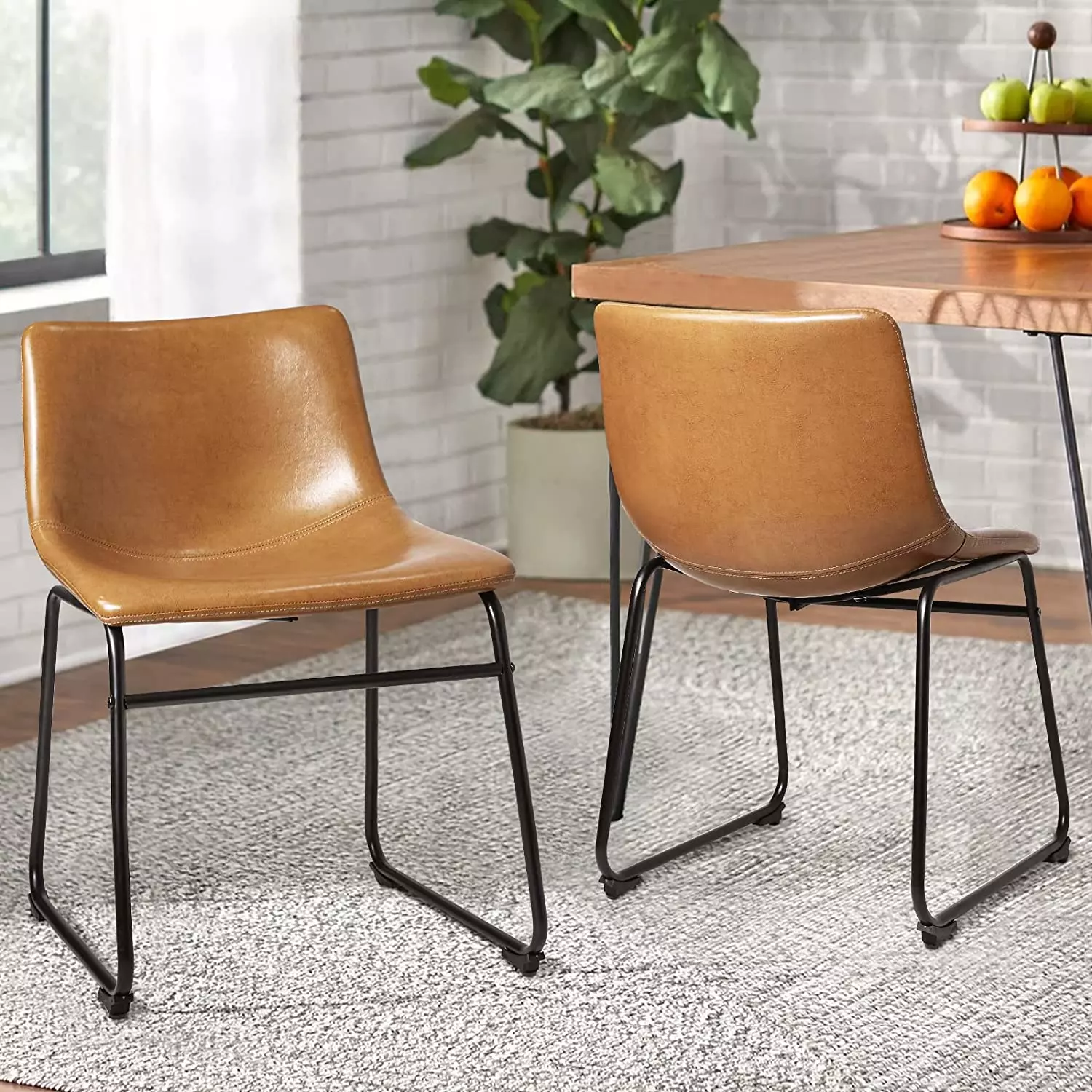 Waleaf Bar Stools Set of 2,Counter Height Bar Stools with Back, Modern PU Leather Stools BAR01 - Image 15