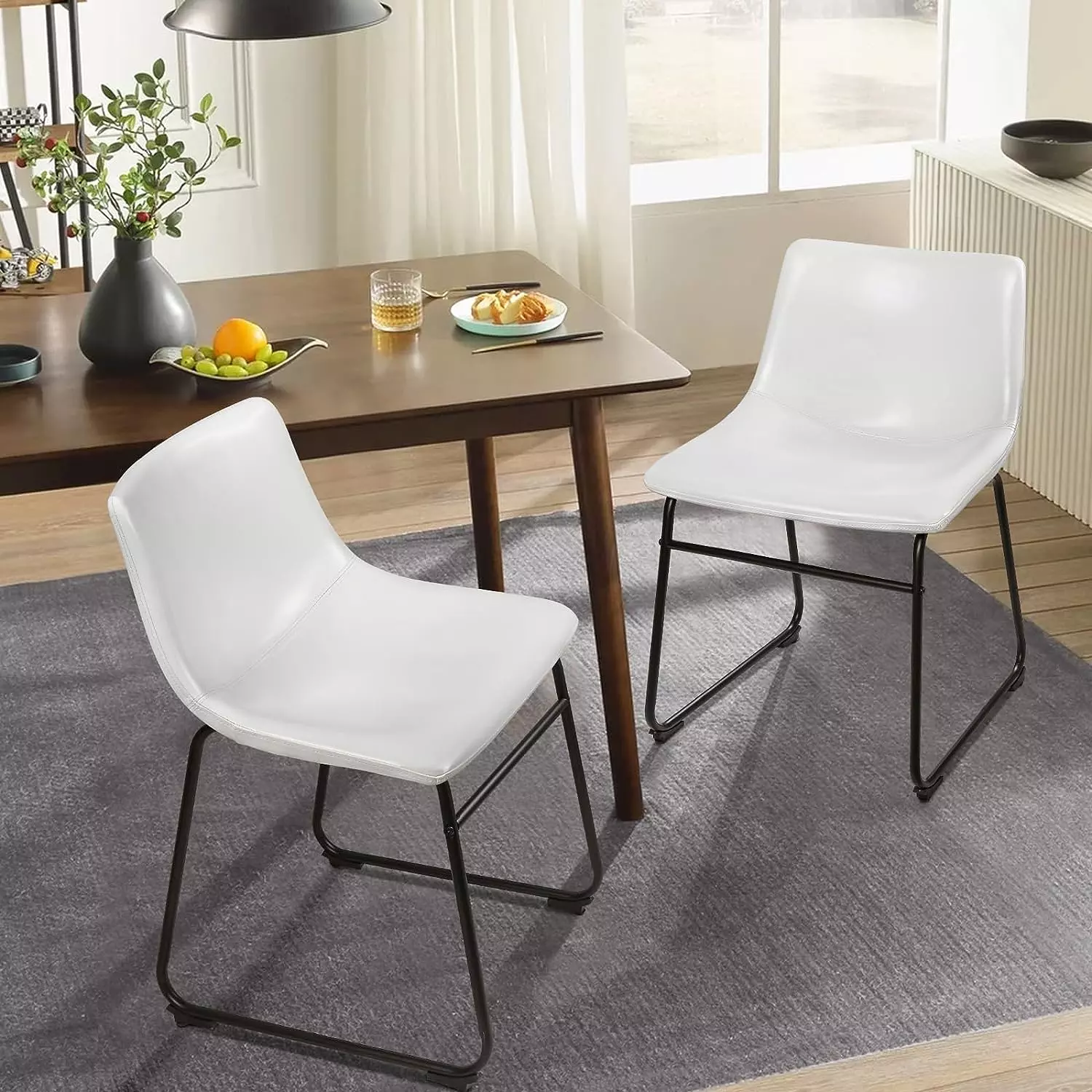 Waleaf Bar Stools Set of 2,Counter Height Bar Stools with Back, Modern PU Leather Stools BAR01 - Image 23