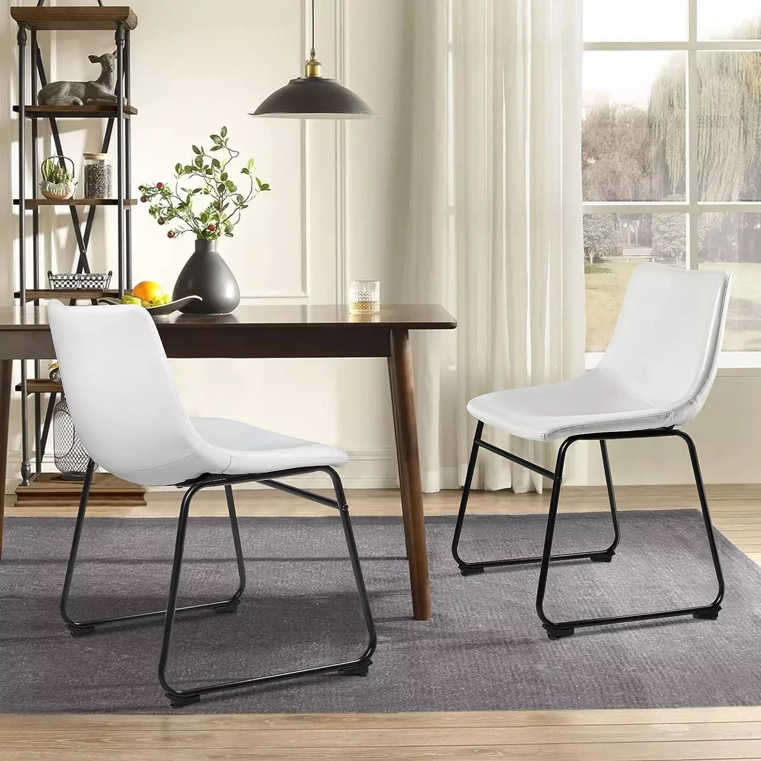 Waleaf Bar Stools Set of 2,Counter Height Bar Stools with Back, Modern PU Leather Stools BAR01 - Image 27
