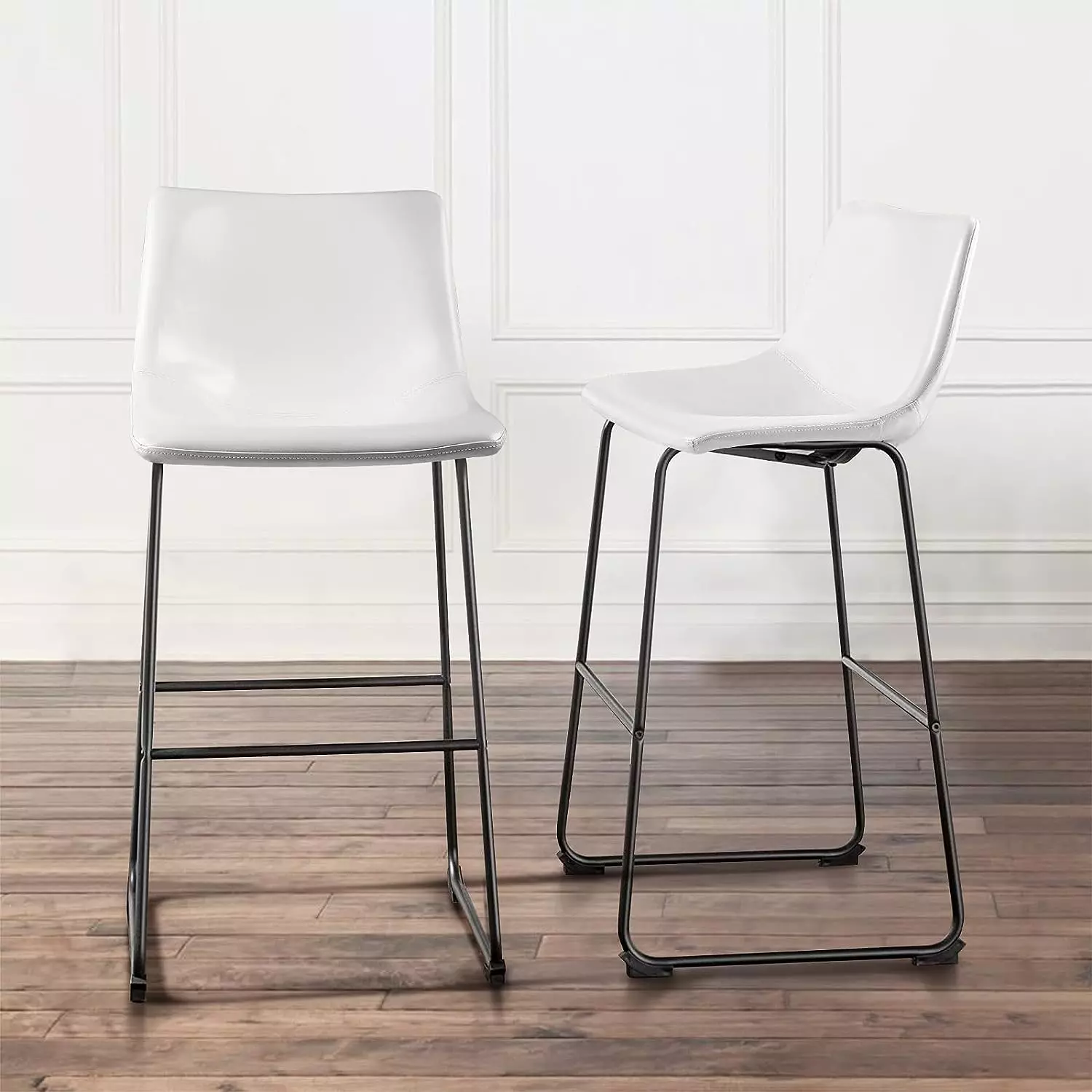 Waleaf Bar Stools Set of 2,Counter Height Bar Stools with Back, Modern PU Leather Stools BAR01 - Image 78