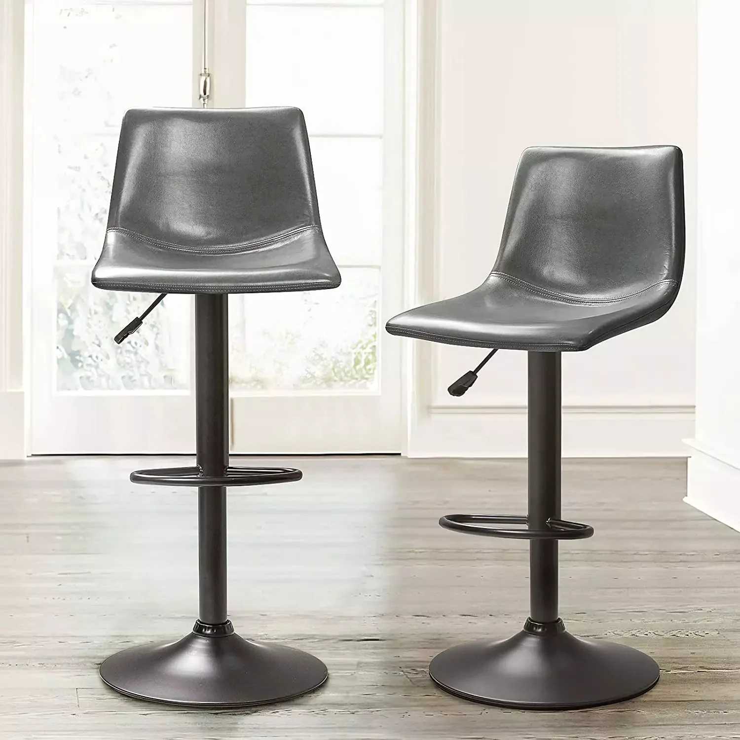 Waleaf Height-Adjustable Swivel Armless Bar Stools, 350 LBS, Set of 2 BAR02 - Image 24