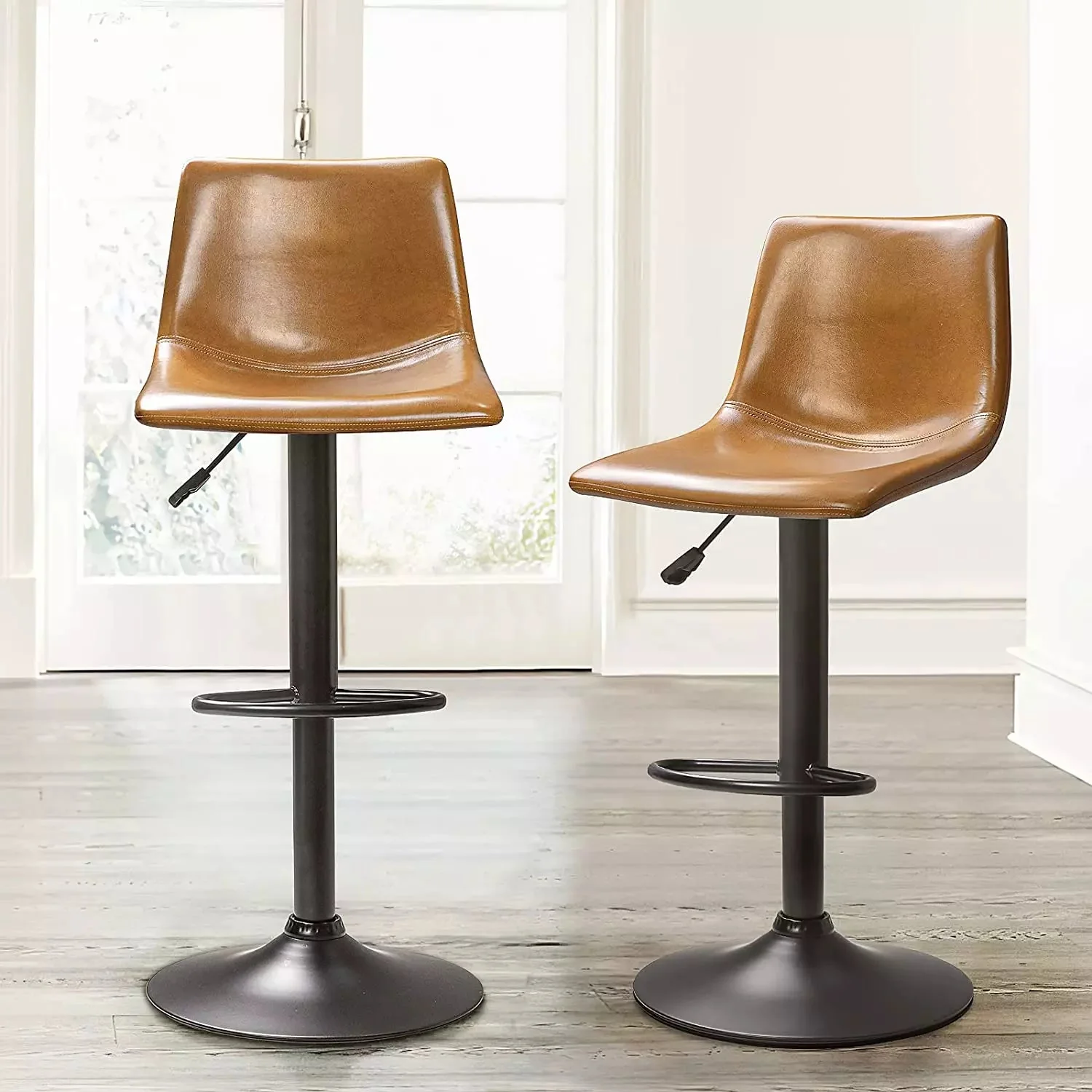 Waleaf Height-Adjustable Swivel Armless Bar Stools, 350 LBS, Set of 2 BAR02 - Image 8