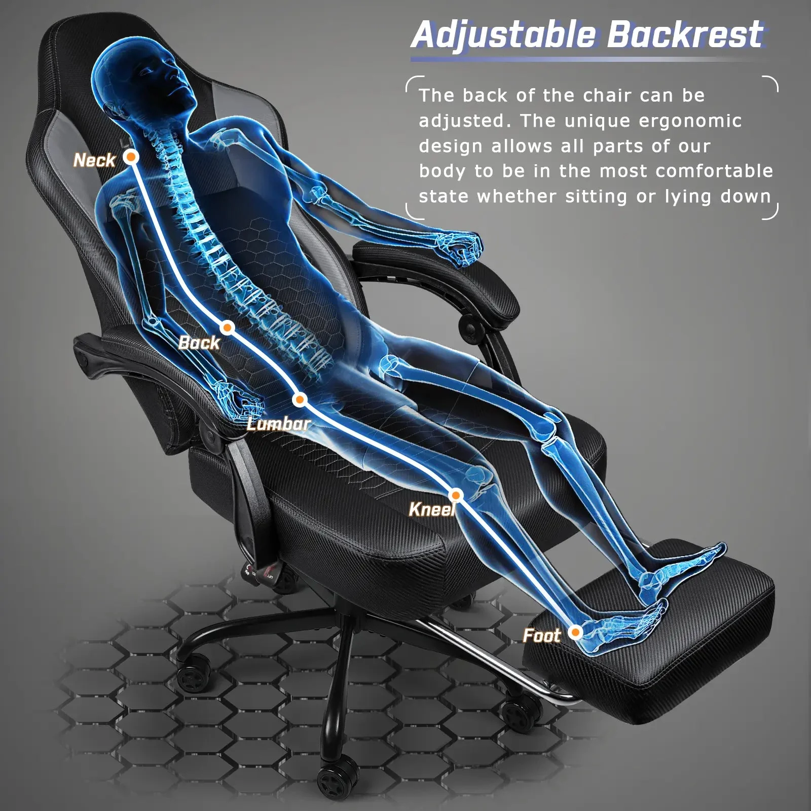 BOSSIN Big and Tall Gaming Chair 400lb Capacity,Gamer Chairs for Adults - Image 12