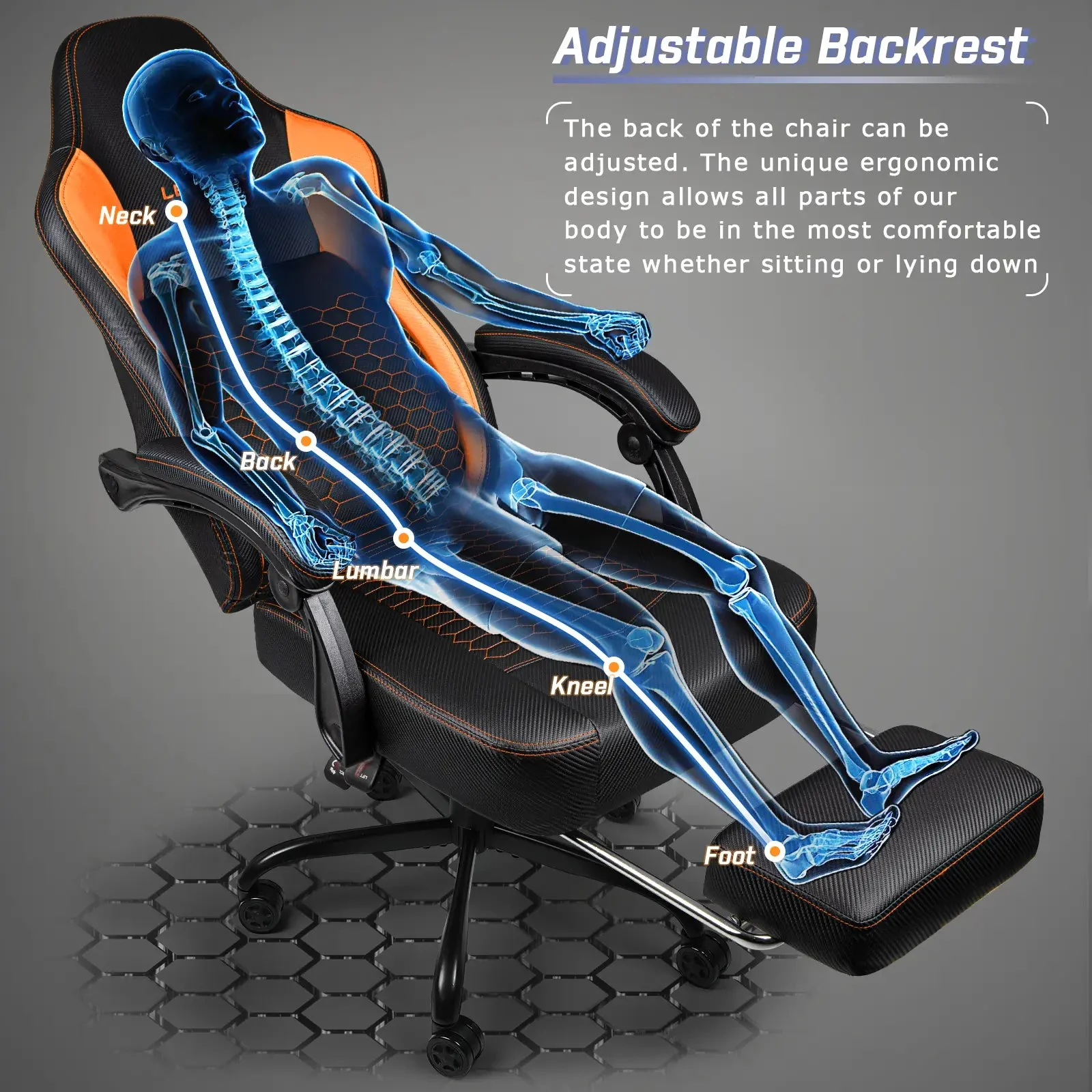 BOSSIN Big and Tall Gaming Chair 400lb Capacity,Gamer Chairs for Adults - Image 26
