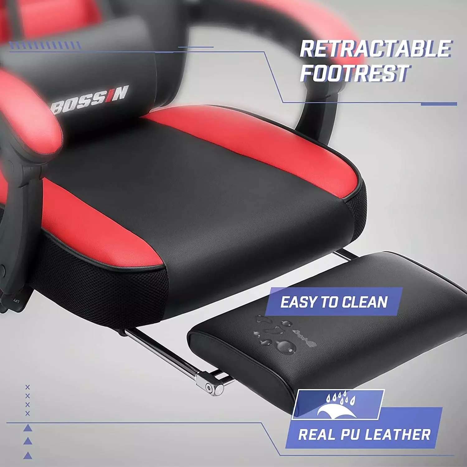 BOSSIN Big and Tall Heavy Duty PC Gaming Chair, Ergonomic Video Game Chairs with Footrest - Image 14