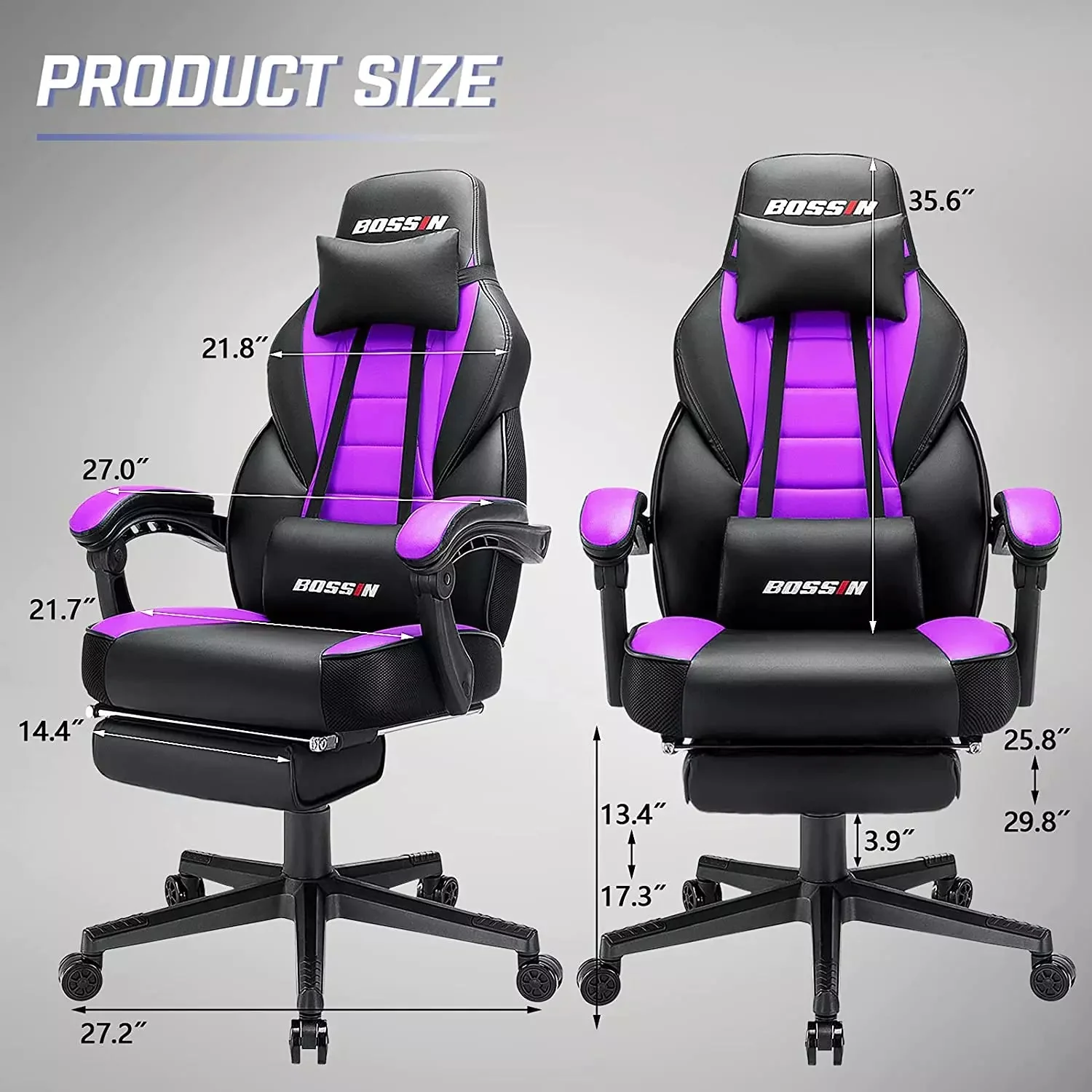 BOSSIN Big and Tall Heavy Duty PC Gaming Chair, Ergonomic Video Game Chairs with Footrest - Image 16