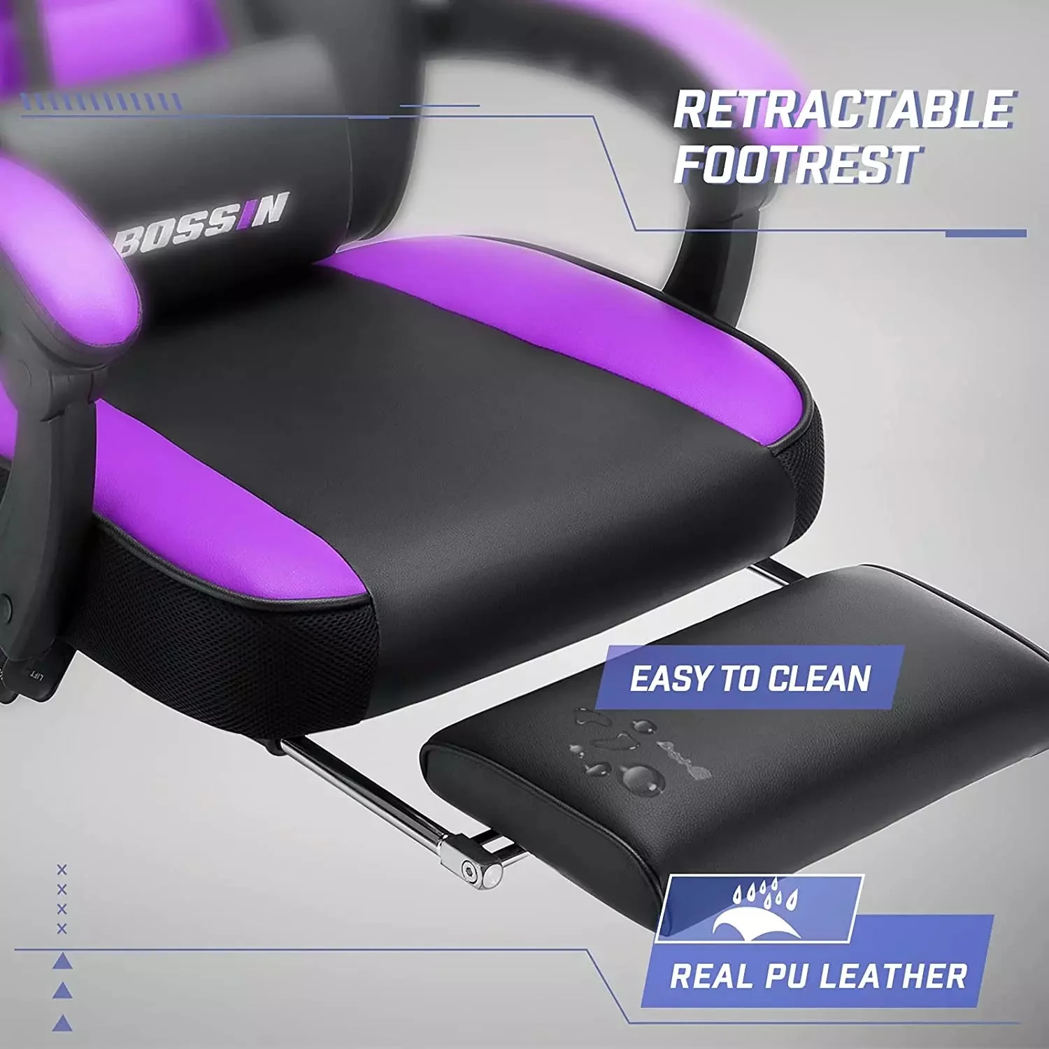BOSSIN Big and Tall Heavy Duty PC Gaming Chair, Ergonomic Video Game Chairs with Footrest - Image 21
