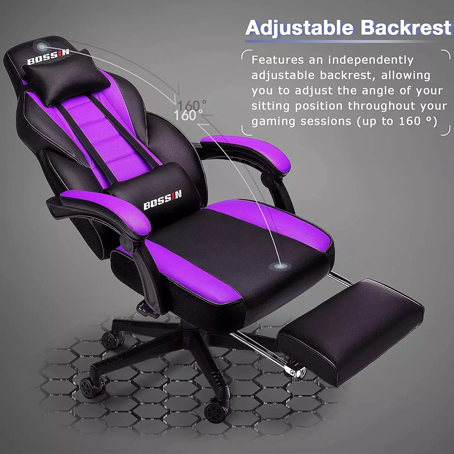 BOSSIN Big and Tall Heavy Duty PC Gaming Chair, Ergonomic Video Game Chairs with Footrest - Image 22