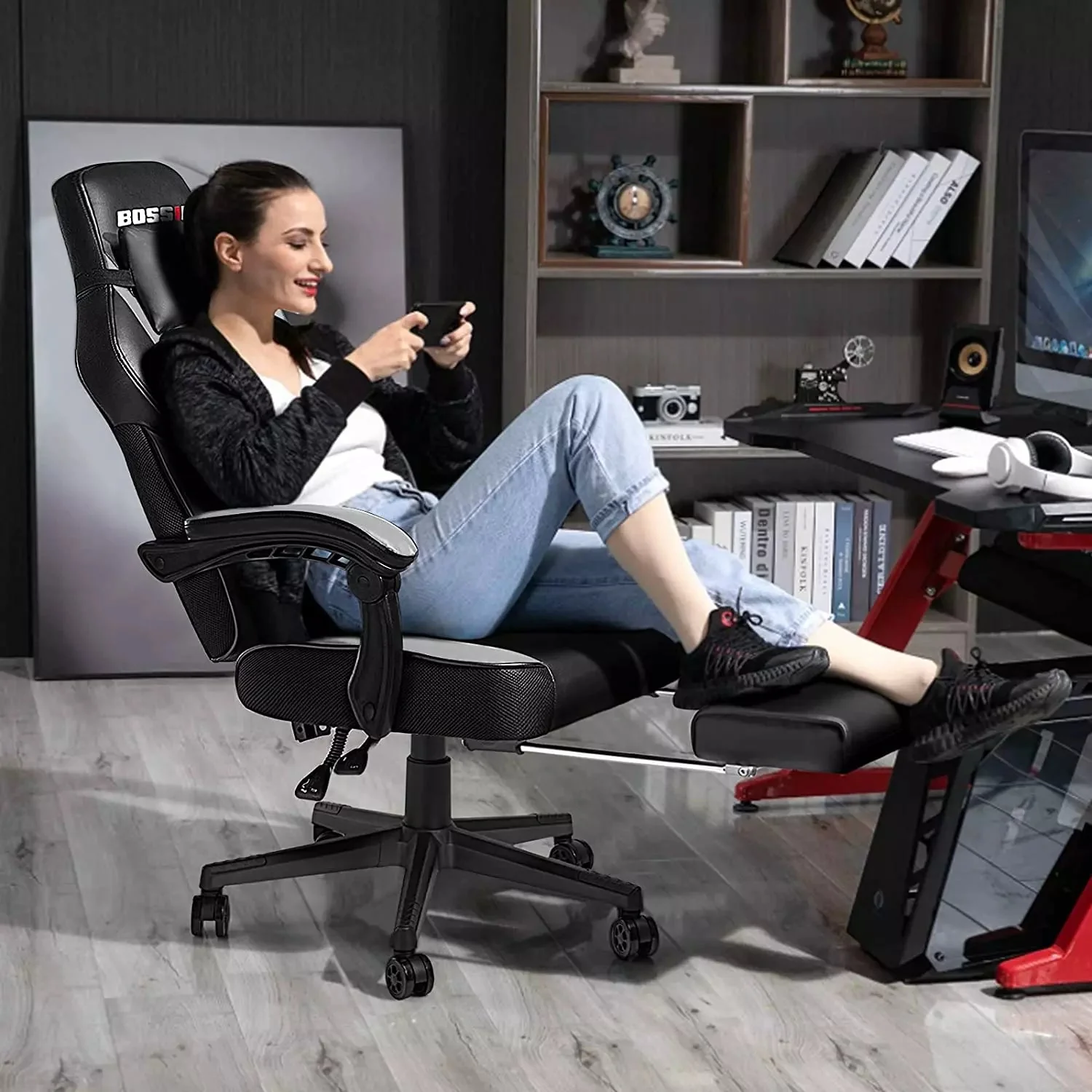 BOSSIN Big and Tall Heavy Duty PC Gaming Chair, Ergonomic Video Game Chairs with Footrest - Image 5