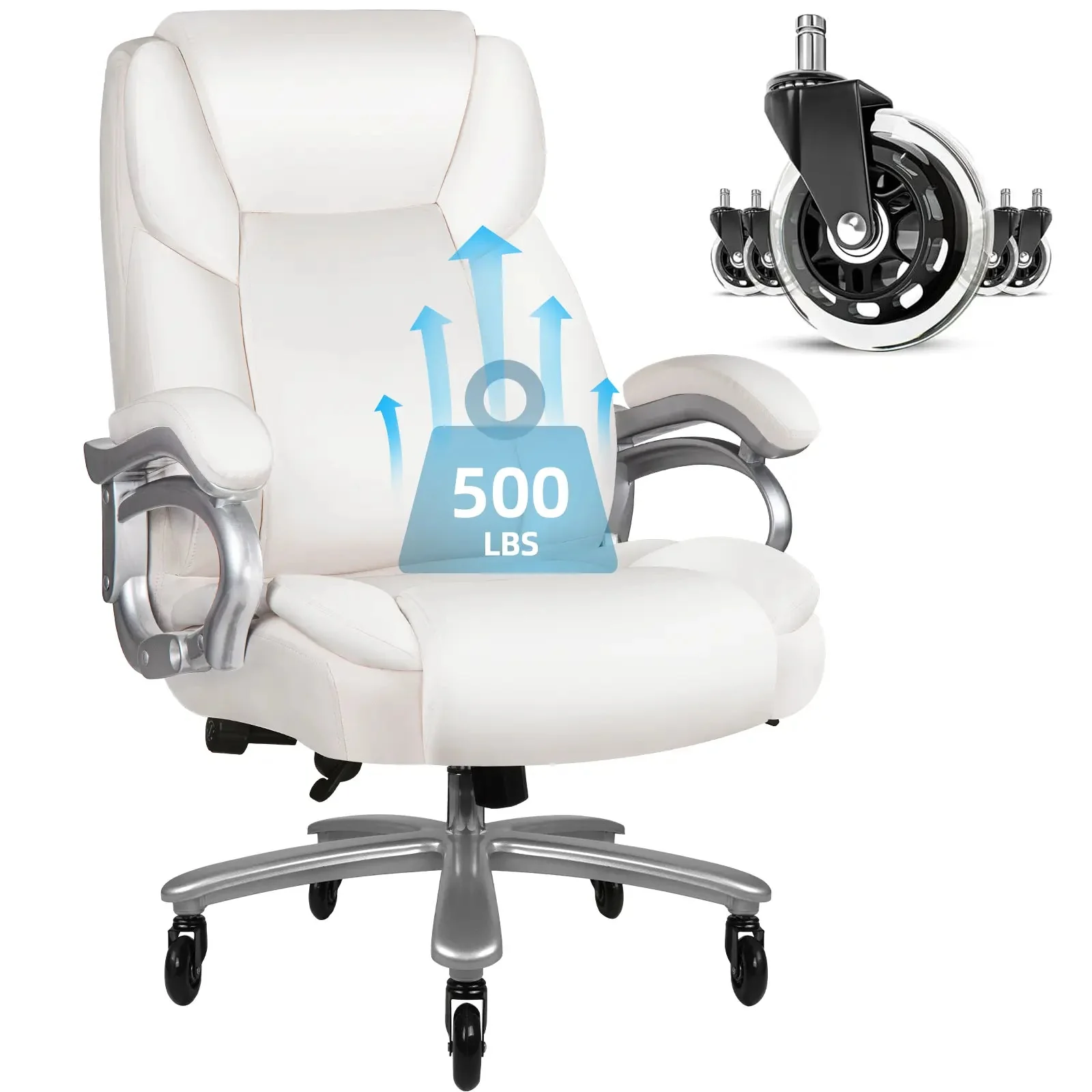 VITESSE Big and Tall Office Chair 500lbs, Adjustable Lumbar Support Executive Office Chair - Image 15