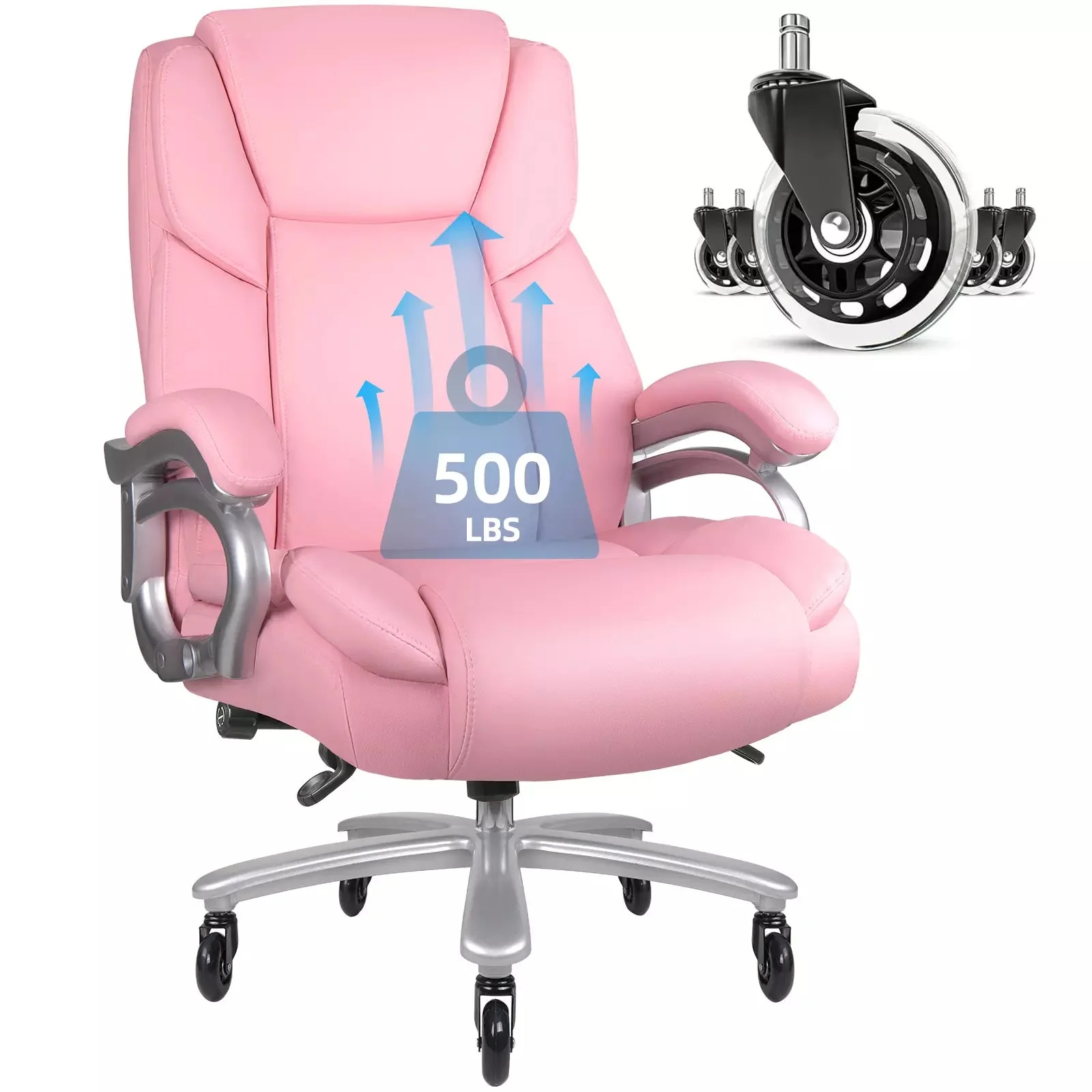 VITESSE Big and Tall Office Chair 500lbs, Adjustable Lumbar Support Executive Office Chair - Image 16