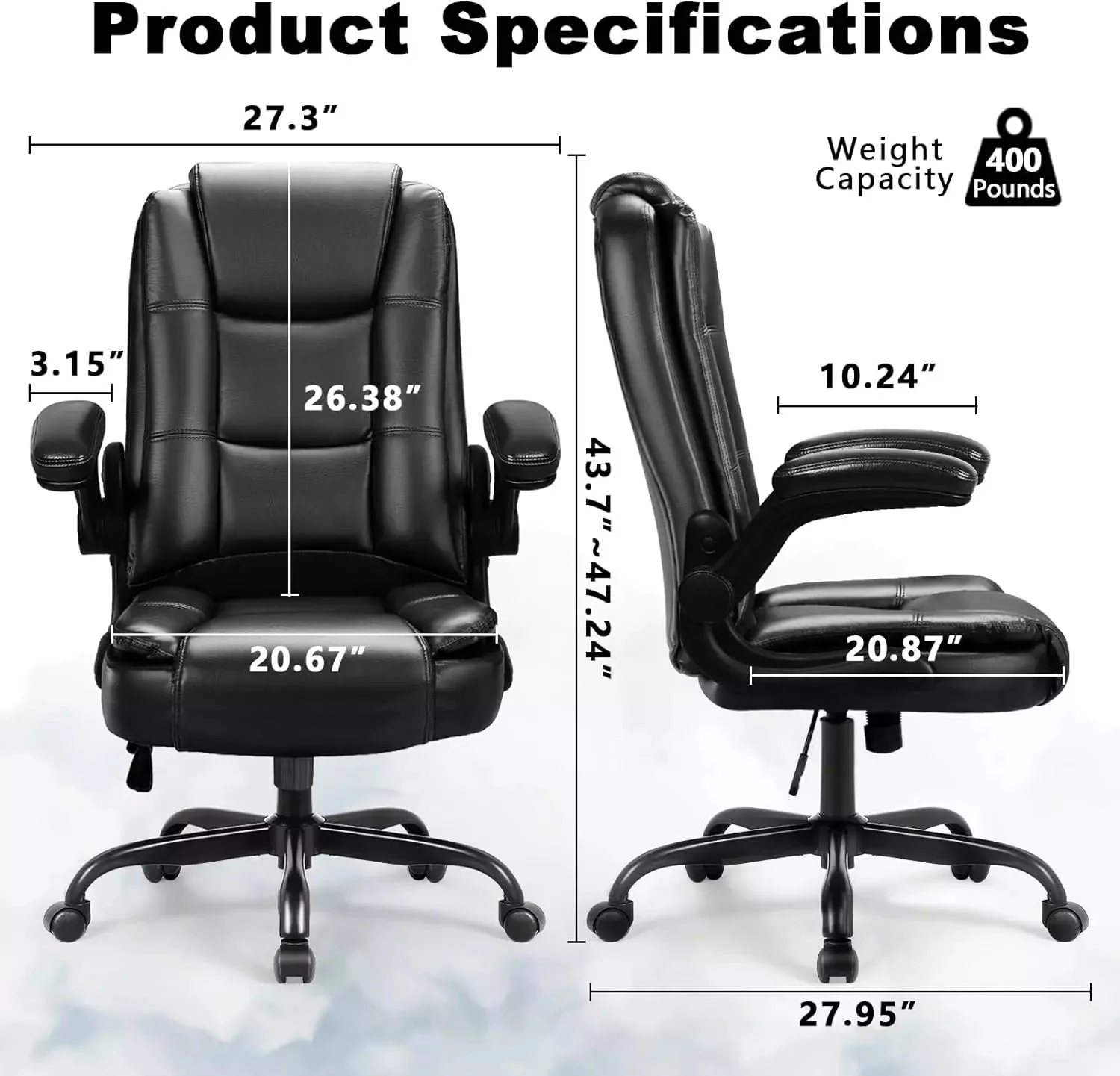VITESSE Big and Tall Office Chair Computer Desk Chair - Image 6