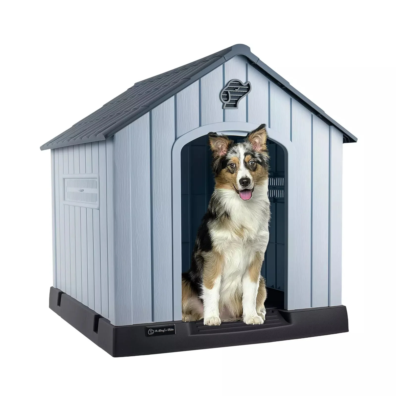 Waleaf Durable Waterproof Plastic Dog House for Small to Large Sized Dogs, Indoor Outdoor Doghouse Insulated Puppy Shelter with Elevated Floor, Easy to Assemble - Image 2