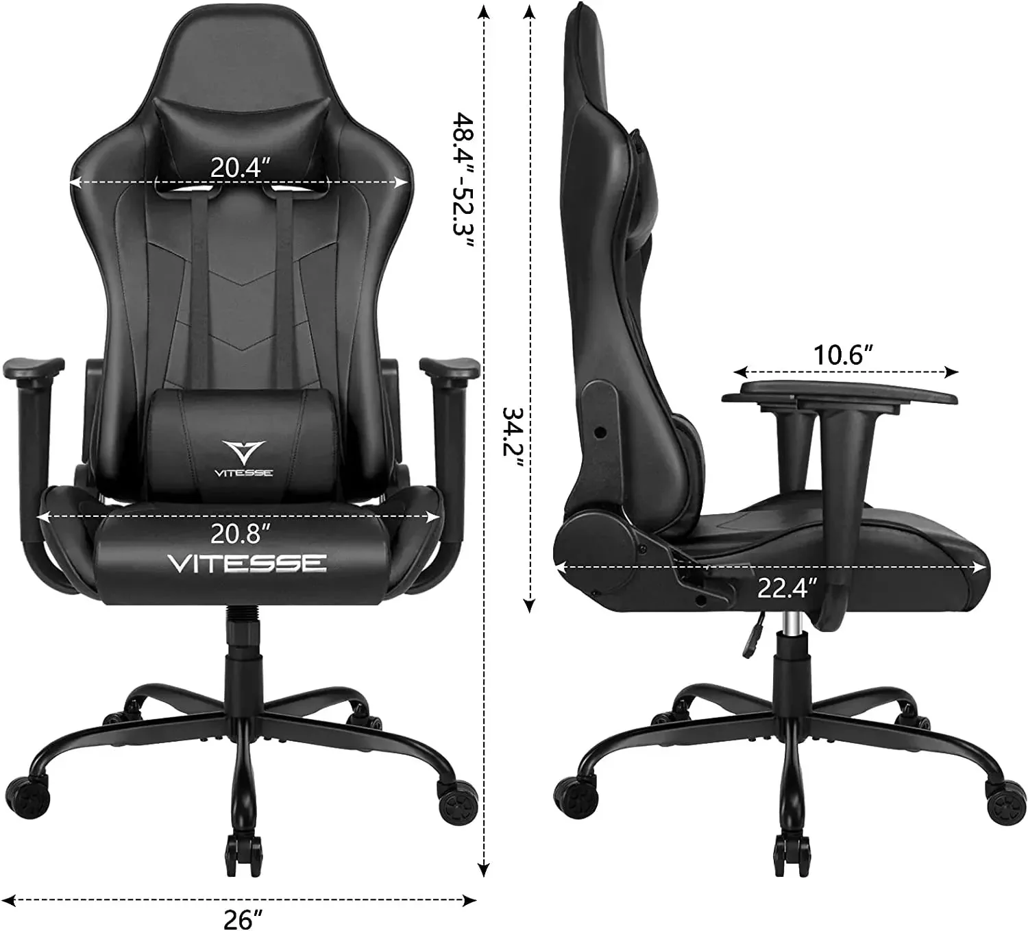 Bossin Ergonomic Leather Gaming Chair, Reclining PC Gaming Chair - Image 17