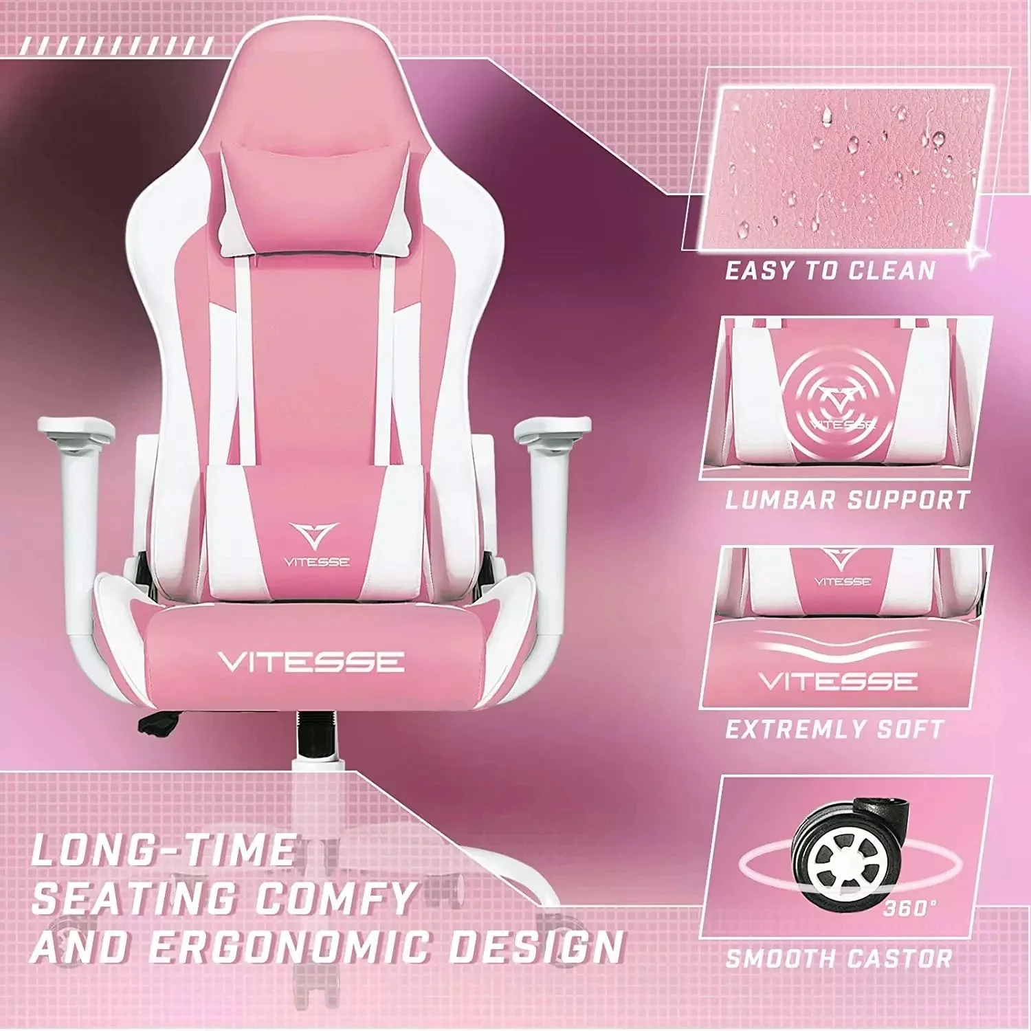 Bossin Ergonomic Leather Gaming Chair, Reclining PC Gaming Chair - Image 23