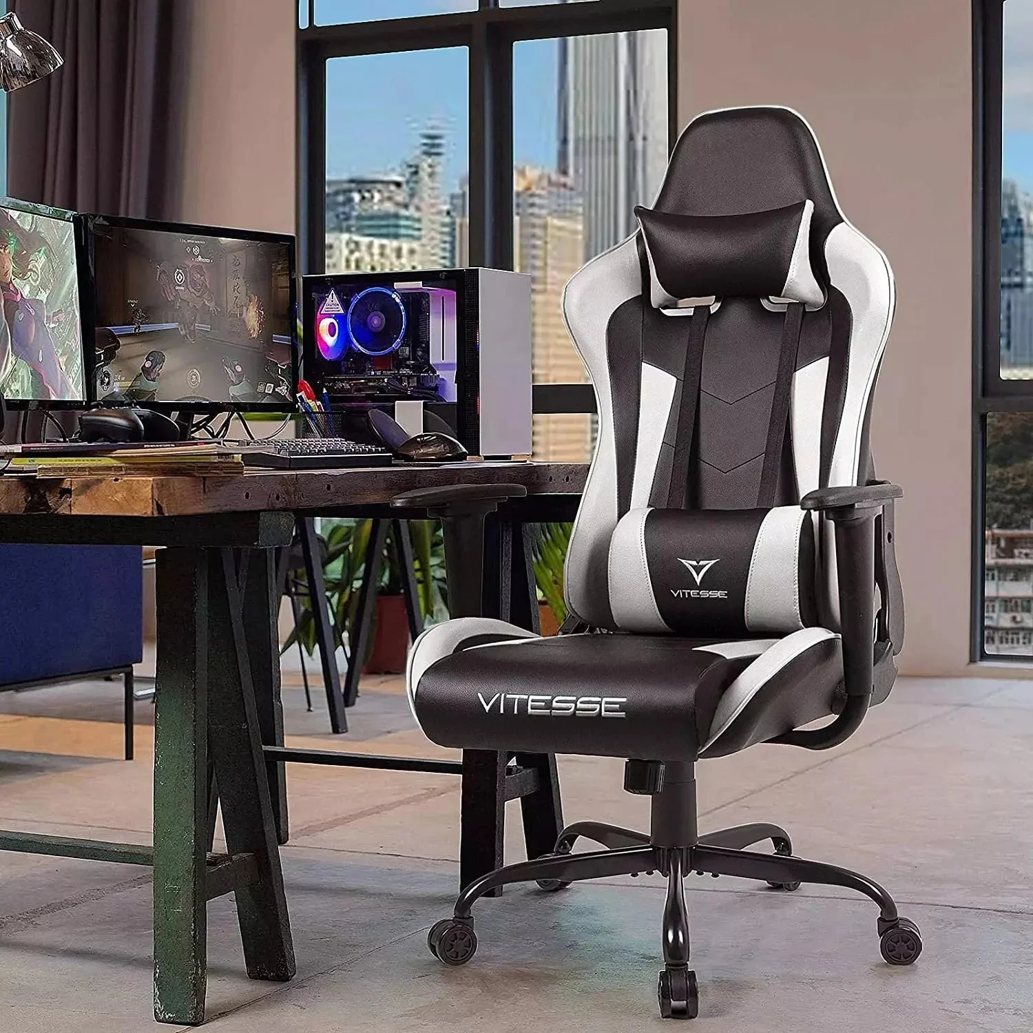 Bossin Ergonomic Leather Gaming Chair, Reclining PC Gaming Chair - Image 35
