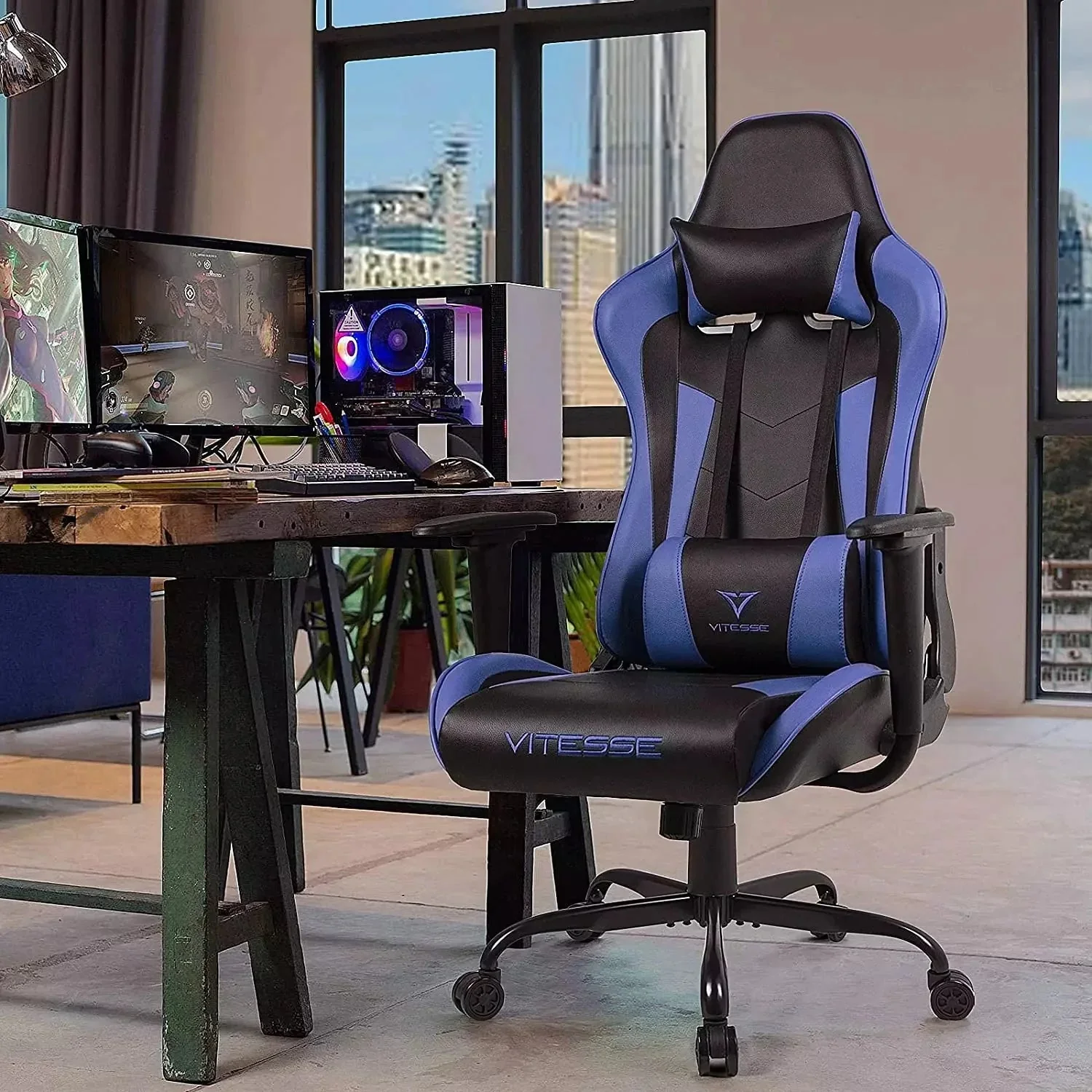 Bossin Ergonomic Leather Gaming Chair, Reclining PC Gaming Chair - Image 46