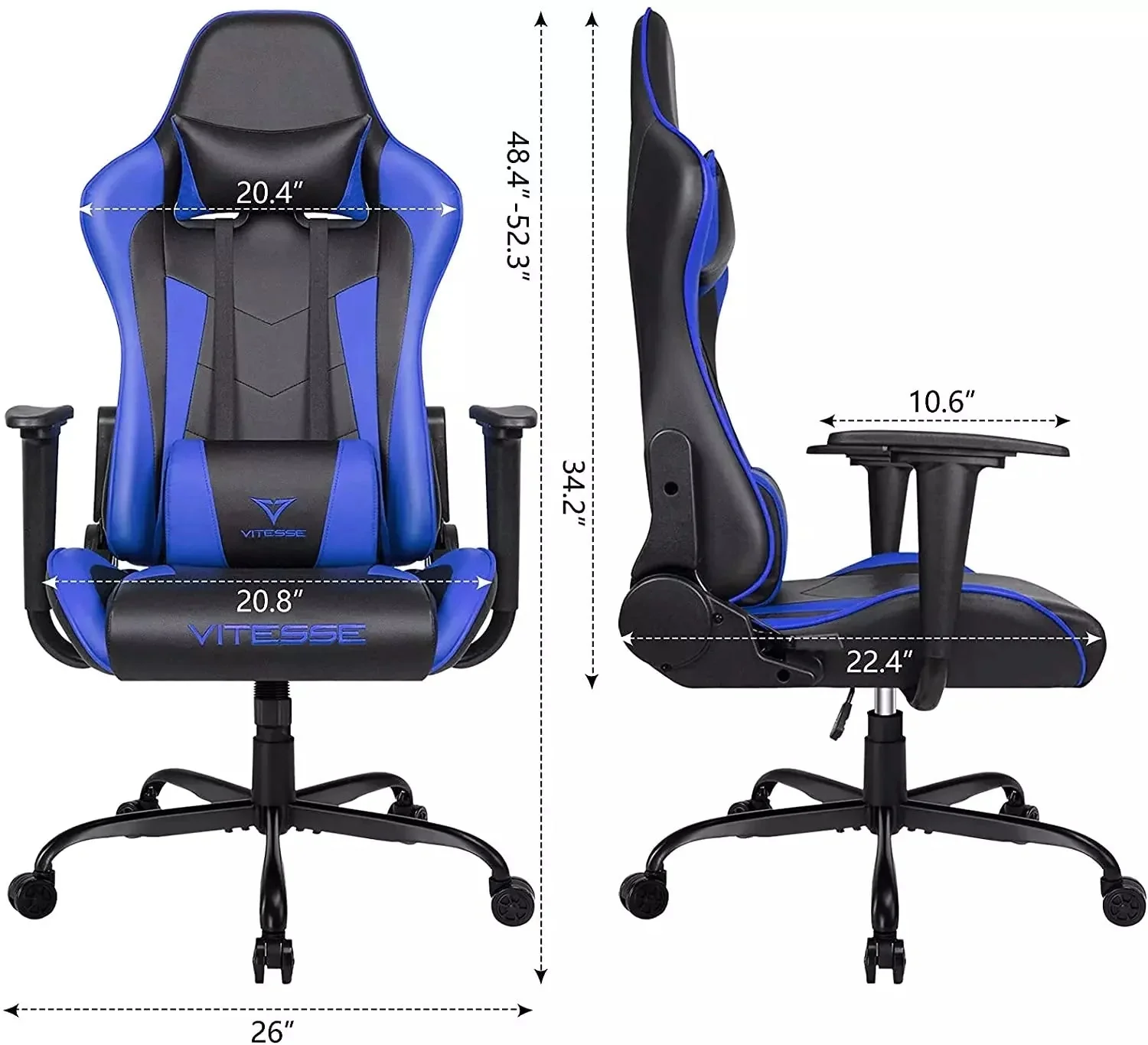 Bossin Ergonomic Leather Gaming Chair, Reclining PC Gaming Chair - Image 59
