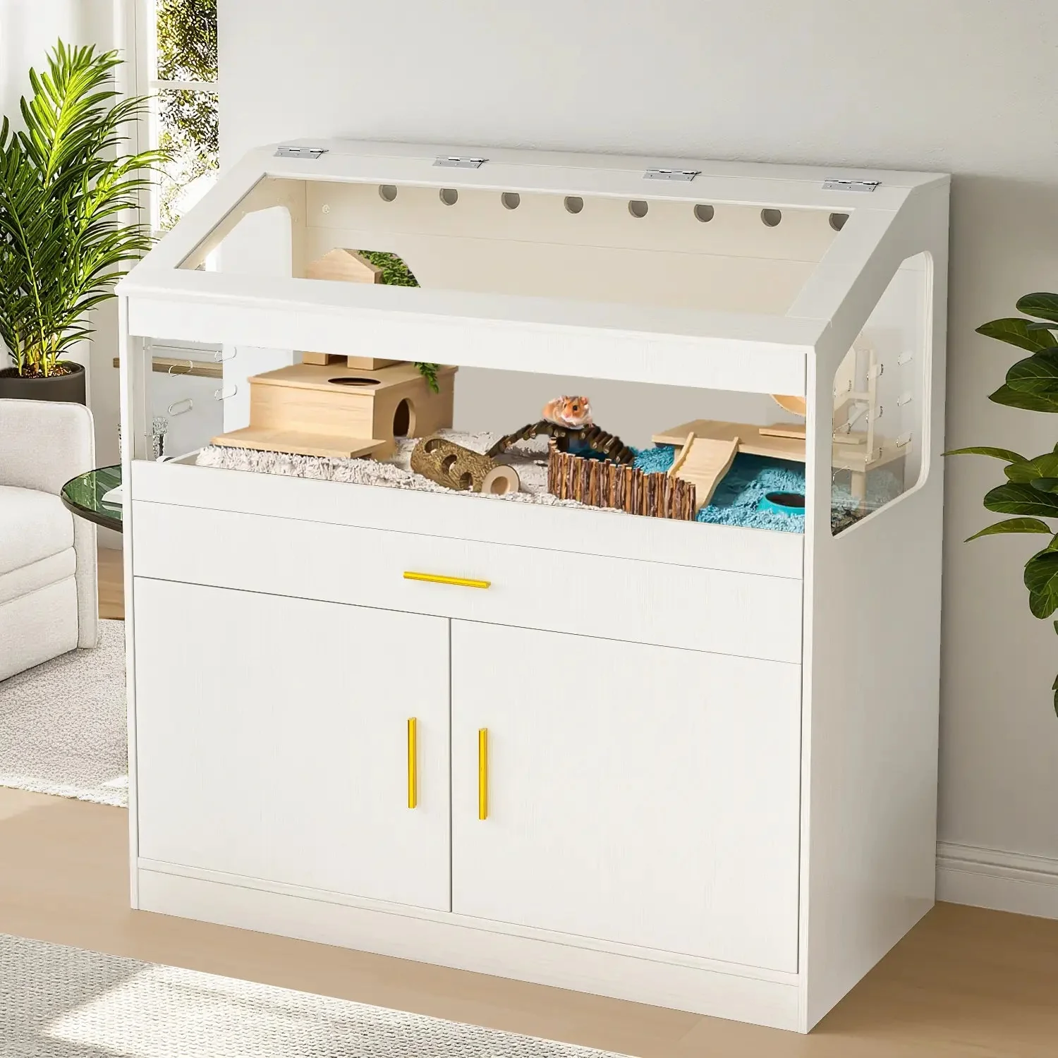 WALEAF Hamster Cage with Storage Cabinet