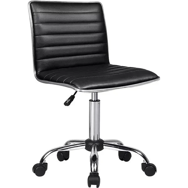 BOSSIN Mid-Back Height Adjustable Office Chair, Armless Swivel Task Chair
