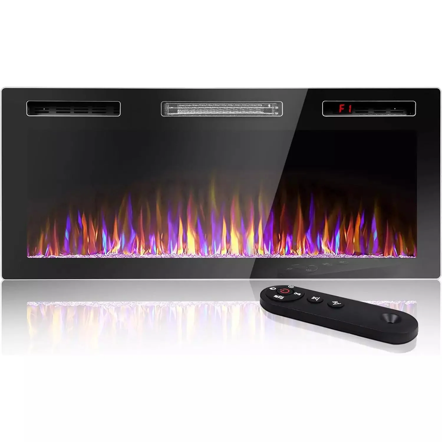 BOSSIN Ultra-Thin Silence Linear Mirrored Electric Fireplace - Image 10