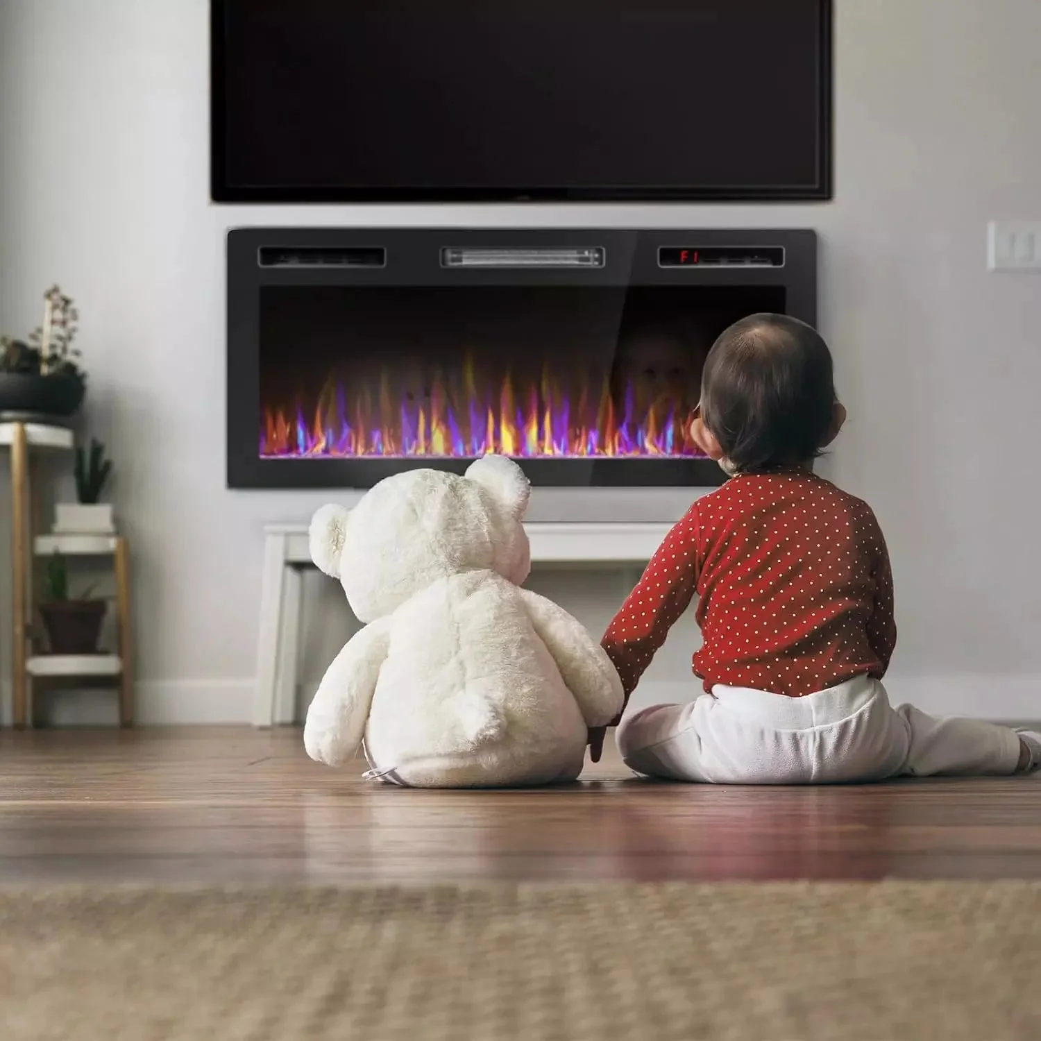 BOSSIN Ultra-Thin Silence Linear Mirrored Electric Fireplace - Image 17