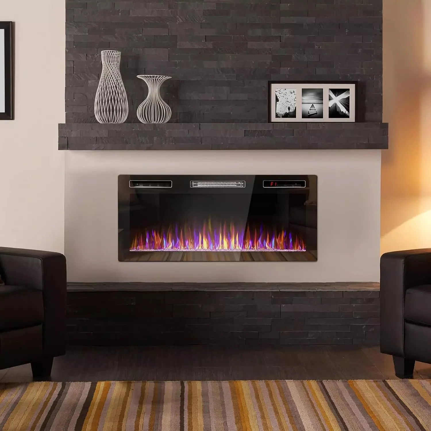 BOSSIN Ultra-Thin Silence Linear Mirrored Electric Fireplace - Image 18