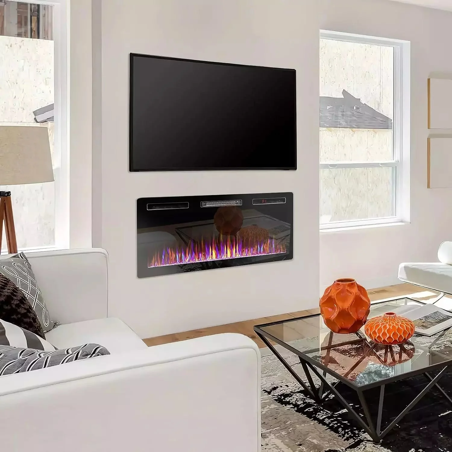 BOSSIN Ultra-Thin Silence Linear Mirrored Electric Fireplace - Image 20
