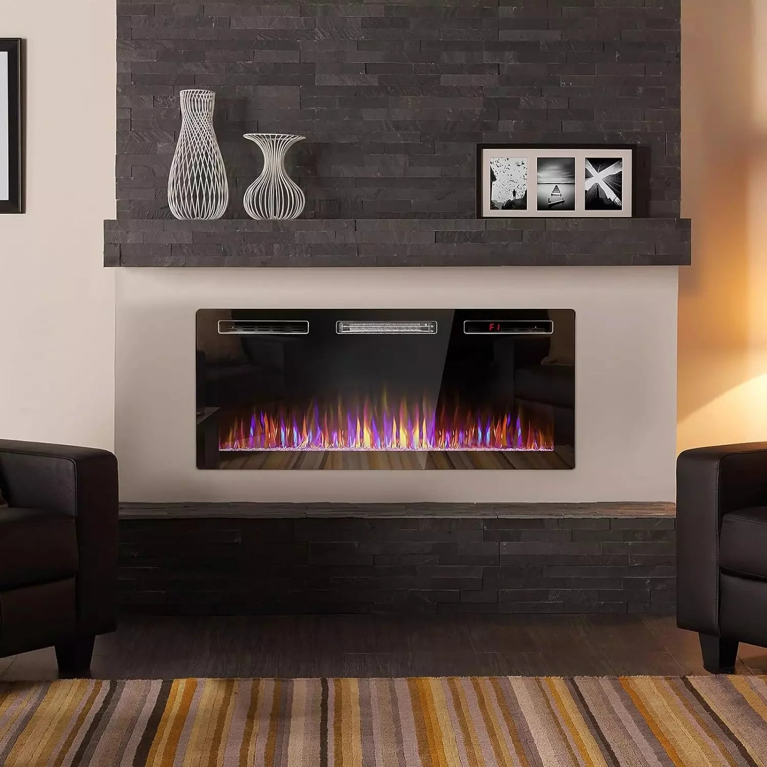 BOSSIN Ultra-Thin Silence Linear Mirrored Electric Fireplace - Image 27