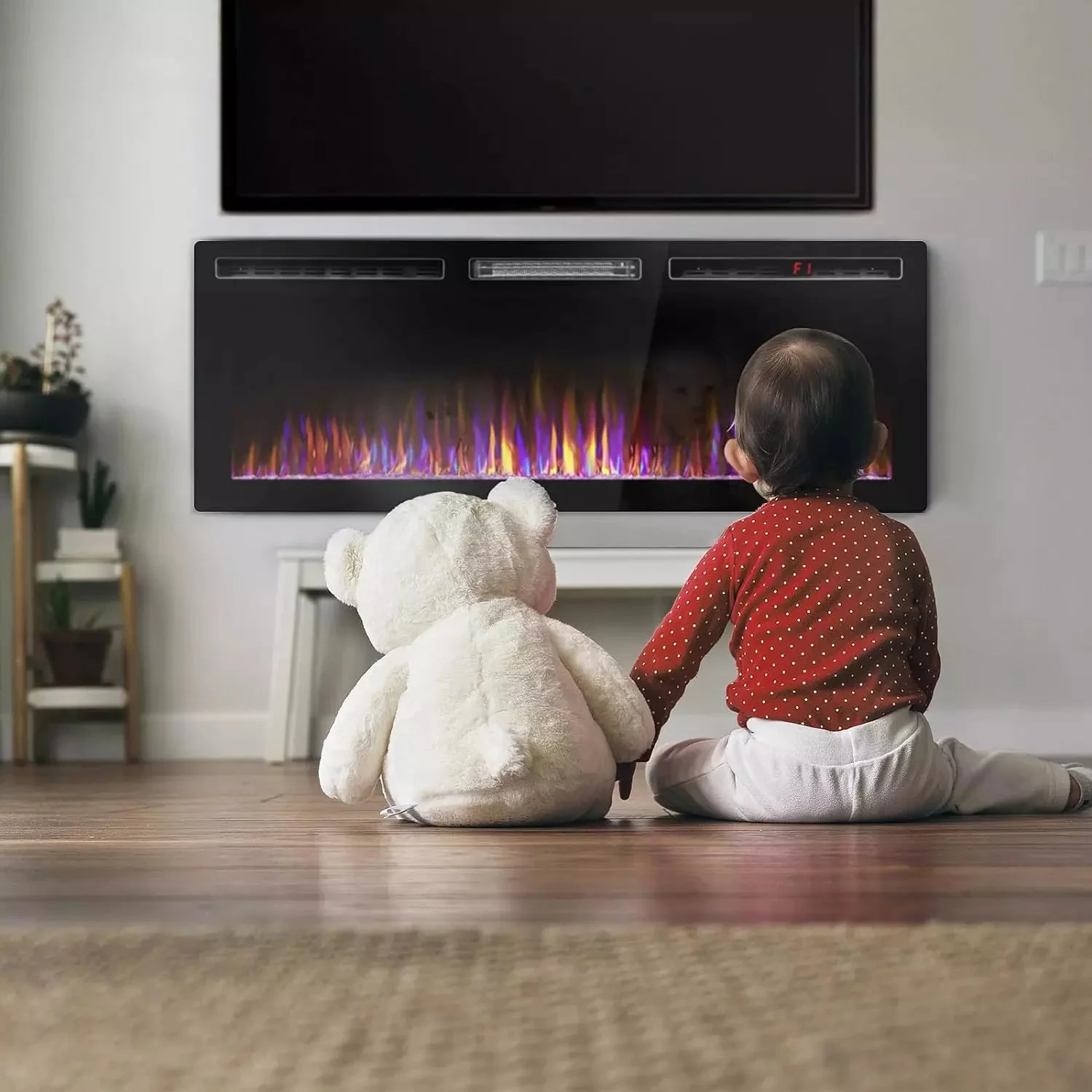 BOSSIN Ultra-Thin Silence Linear Mirrored Electric Fireplace - Image 35