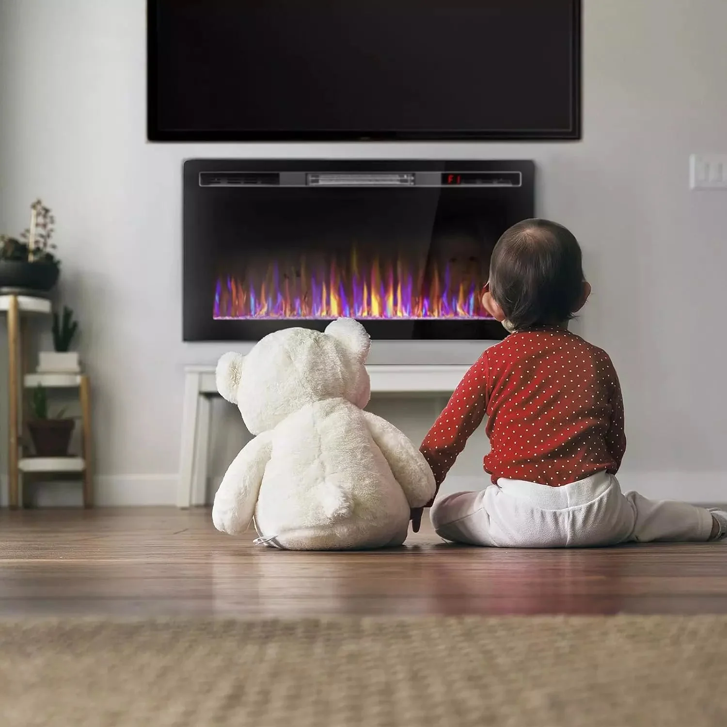 BOSSIN Ultra-Thin Silence Linear Mirrored Electric Fireplace - Image 8